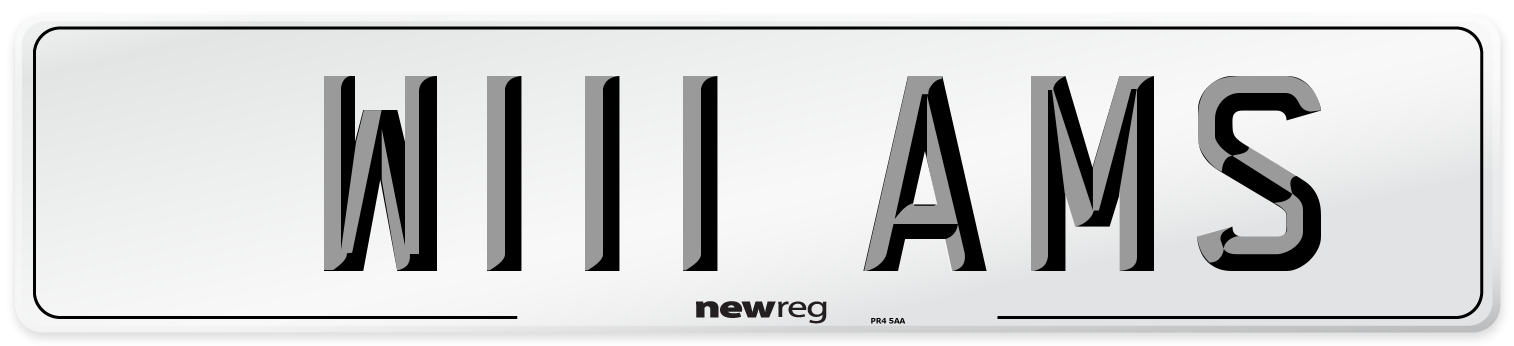 W111 AMS Number Plate from New Reg
